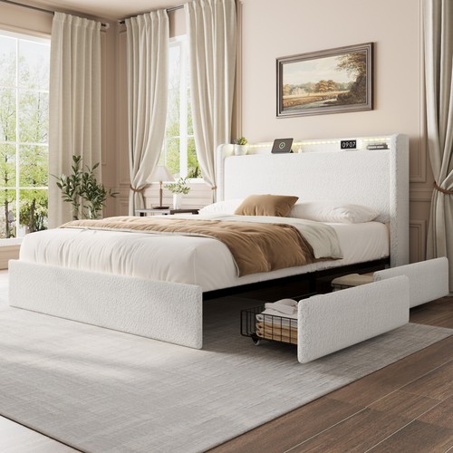 Full queen led platform bed - full/queen,