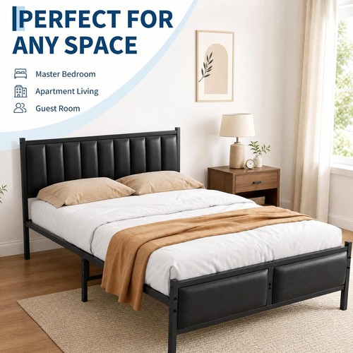 Full bed metal - bed, faux