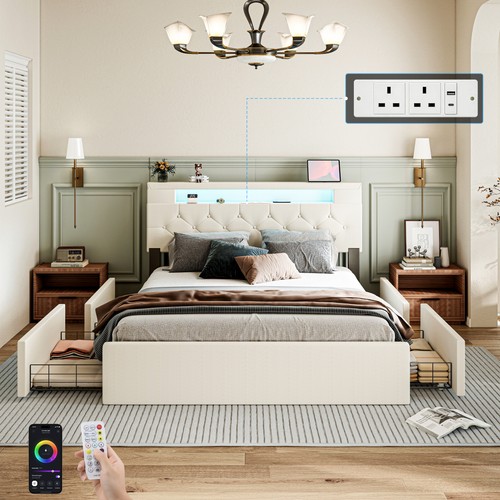 Storage upholstered bed frame - upholstered,