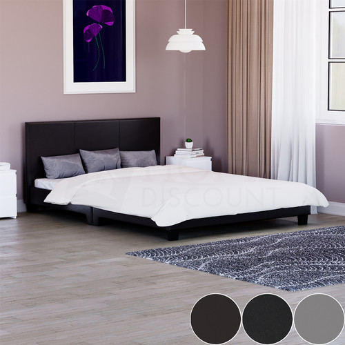 Bed faux leather double king - double,