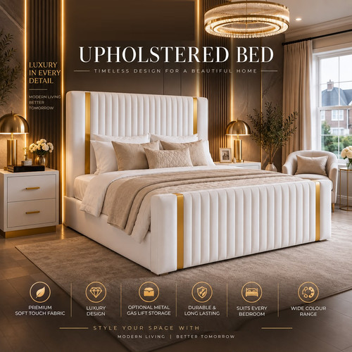 Upholstered bed frame - upholstered,