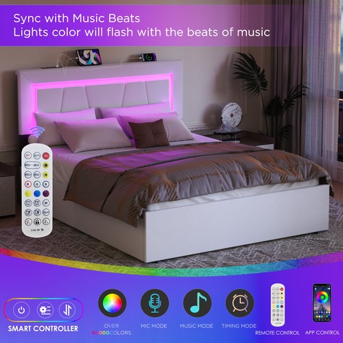 4ft6 storage upholstered bed - storage,