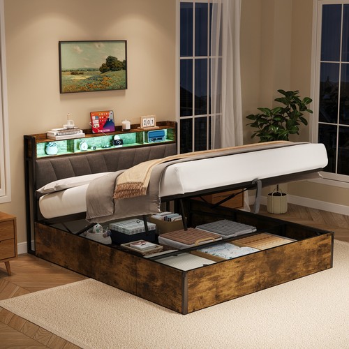Wooden ottoman bed frame - bed,