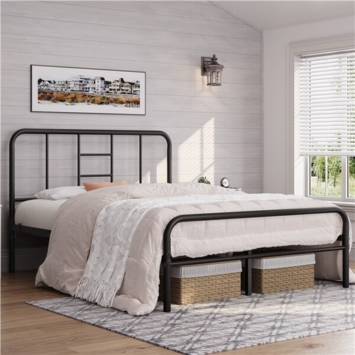 4ft6 double metal bed frame - metal,