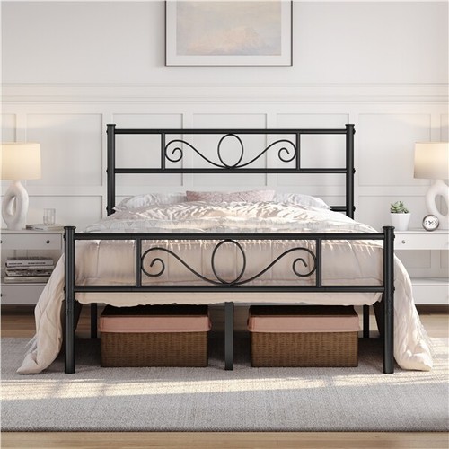 4ft6 metal double bed frame - frame, w/