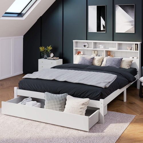 Double bed frame white - double,