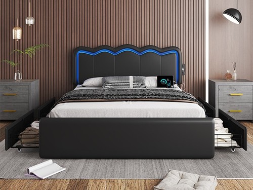 Bed frame with - bed,