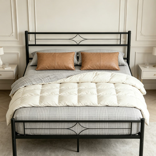Metal double bed frame - metal,