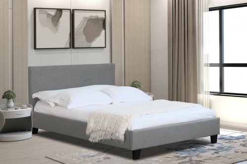 Fabric modern bed frame light - modern,